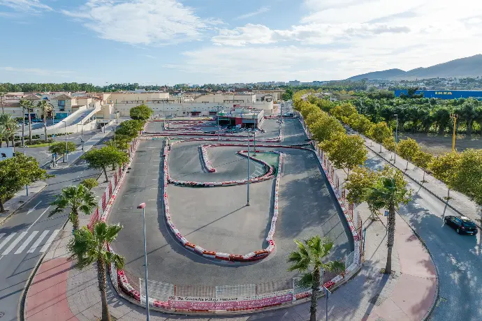 Vista de dron del Circuito Kartfun Málaga
